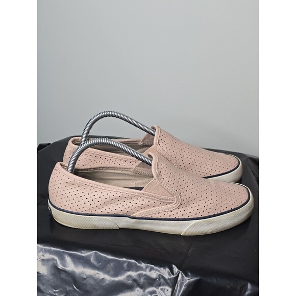 Sperry Top Sider Pink Perforated Leather Seaside Sneakers Womens Sz 9 - Picture 4 of 8